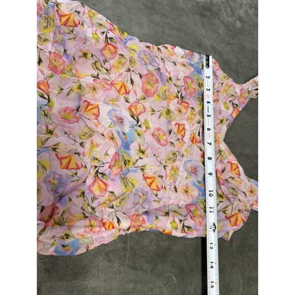 LoveShackFancy Desra Floral Ruffle Mini Dress 100% Viscose Lined Pink XS - Picture 10 of 14